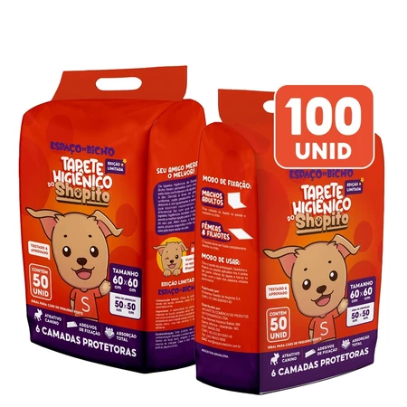 Tapete Higiênico Espaço De Bicho Shopito Oficial 100 Unidades