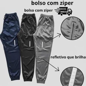 Kit 3 Calças Jogger Unissex Refletiva Esportiva Para Academia