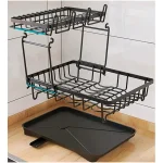 Escorredor De Louça 2 Em 1 Decoteam 2 Níveis E Ralo Ajustável 34x42x30