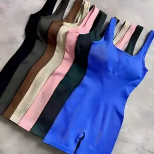 Conjunto Fitness Canelado Feminino, Macaquinho Feminino,Macacão Academia Poliamida, Short Yoga Roupa 
