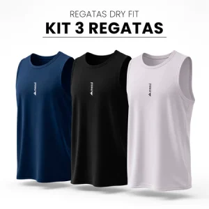 Kit 3 Regatas Dryfit Masculina Premium Fitness para Treino ST7-CP3