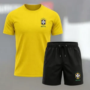 Conjunto – 1 Camisa Dry fit | 1 Short Tactel Mauricinho Esportivo Academia Secagem Rapida Slim
