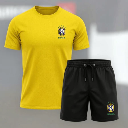 Conjunto – 1 Camisa Dry fit | 1 Short Tactel Mauricinho Esportivo Academia Secagem Rapida Slim