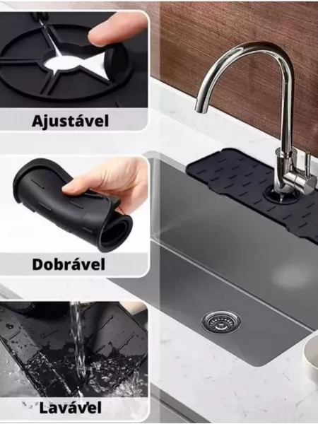 Tapete Escorredor de Pia Torneira Escorredor de Silicone Cozinha Sabão Tapete de Pia