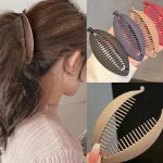 Presilha Cabelo Banana 12cm/Feminino/Grampo Oval Sólido/Clip Rabo de Cavalo/Acessório Meninas/Prendedor de Peixe 