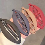 Presilha Cabelo Banana 12cm/Feminino/Grampo Oval Sólido/Clip Rabo de Cavalo/Acessório Meninas/Prendedor de Peixe 