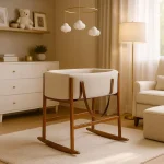 Berço Moises Bebê Conforto Portátil Com Alça de Couro Luxo – Modular Casa e Decoração