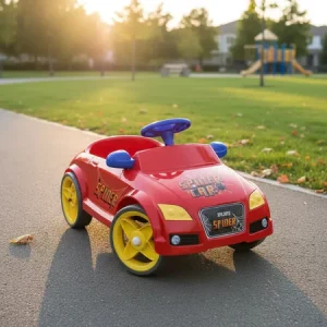 Carro Infantil Spider Vermelho Pedal c/ Capacete Volante Carrinho de Passeio 