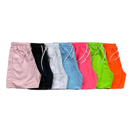 Kit 5 Bermudas Masculinas 3 Bolsos Com Elástico Com Amarração