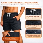 Kit 5 Bermudas Masculinas 3 Bolsos Com Elástico Com Amarração