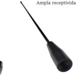 Haste Automotiva Universal para Antena de Teto, Preto, Rosca Interna 6mm, 38cm, Material Resistente, com Parafusos de Fixação, 3 Peças