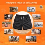 Kit 5 Bermudas Masculinas 3 Bolsos Com Elástico Com Amarração