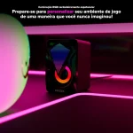 Caixa de Som RGB Iluminada Som Forte Alto Falantes Caixinha Luz Gamer PC Notebook Computador Ozzix