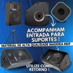 Kit 2 Caixas Som 300w Ativa Passiva Acustica Profissional + Console Mesa 8 Canais Audio Usb Midi Combo + Suportes Tripe