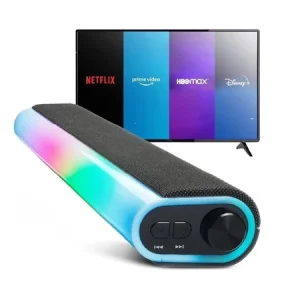 Caixa De Som Bluetooth Soundbar Sem Fio RBG P2 Tv Smart Pc Notebook Sd Usb