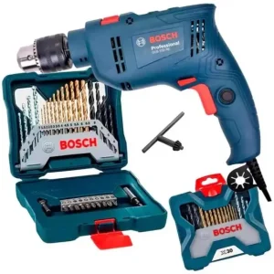 Furadeira 1/2 POL de Impacto 550W com Reversão GSB550 + Estojo 30 Peças X-Line Titânio BOSCH