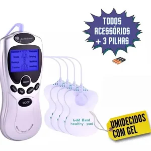 Aparelho De Fisioterapia Portátil Choque Elétrico Acupuntura Cor Prateado 110V/220V – Aparelho Massageador Fisioterapia