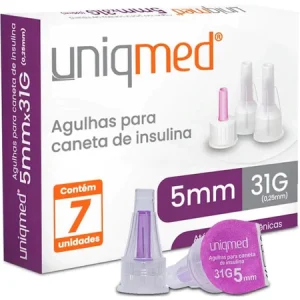 Agulha para Caneta de Insulina 5mm 31g 7 Unidades Uniqmed
