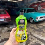 Kit Shampoo Lava Auto 500ml + Cera Polidora Cremosa 200g + Luva Microfibra + Aplicador Espuma Lavagem Limpeza Auto Carro