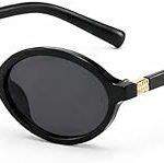Óculos De Sol Feminino Preto Oval