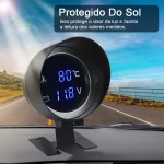 Voltímetro Automotivo Universal 2 em 1 com Marcador de Temperatura Digital