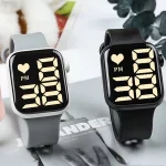 Relógio Feminino LED quadrado à prova d’água digital masculino Esportes