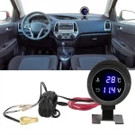 Voltímetro Automotivo Universal 2 em 1 com Marcador de Temperatura Digital