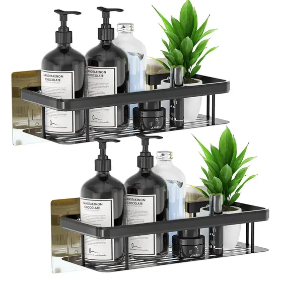 Kit 2 Prateleiras Retangular Banheiro para Objetos Multiuso Metal – Mm House
