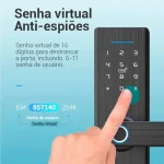 Fechadura Digital Biométrica Eletrônica inteligente 5 em 1 Com Senha Numérica – INTELAR