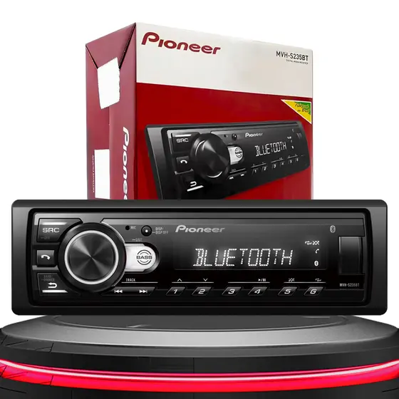 Radio Automotivo Aparelho Pioneer Mp3 Player Mvh235bt Com Usb Bluetooth Am Fm Som Automotivo para Carro