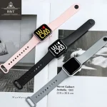 Relógio Feminino LED quadrado à prova d’água digital masculino Esportes