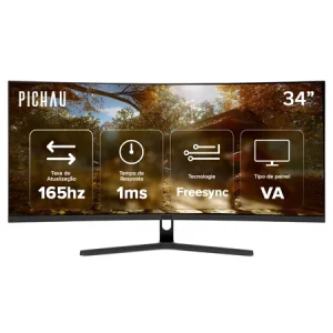 Monitor Gamer Pichau Nexus 34 Neo S, 34 Pol, VA, Ultrawide Curvo, WQHD, 1ms 165Hz, PG-NXS34NEOS-BL01