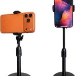 Suporte para Celular de Mesa 360° | Ajustável 26cm a 36cm, Base Estável e Rotação Completa para Lives e Vídeos