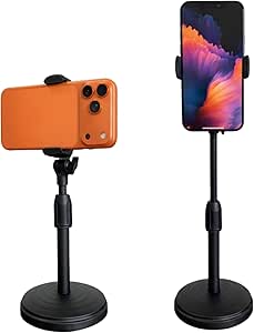 Suporte para Celular de Mesa 360° | Ajustável 26cm a 36cm, Base Estável e Rotação Completa para Lives e Vídeos
