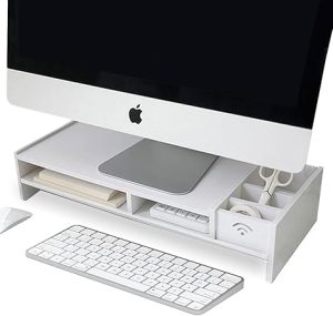 Suporte para Monitor de Computador de Mesa como Organizador de Armazenamento, Base ergonômico para Monitor de 2 Níveis, Organizador para Monitor Portátil para Computador de Mesa