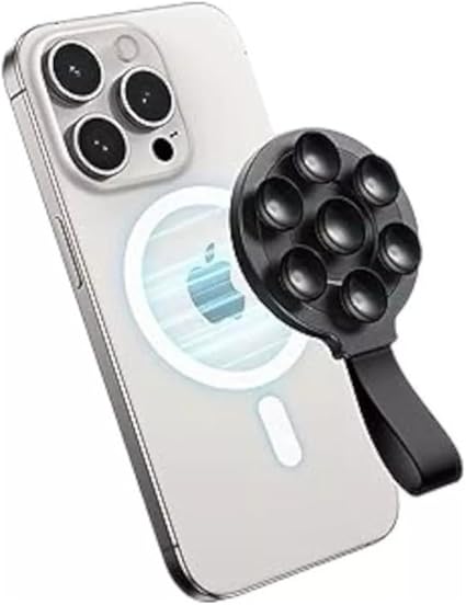Suporte Magnético com Ventosa para iPhone – Fixação Segura em Qualquer Superfície