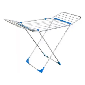 Varal P/ Roupas De Chão 100% Alumínio Grande Reforçado Com Abas Dobrável Retrátil Resistente