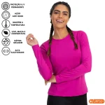 Camiseta feminina Segunda Pele Térmica Manga Longa com Proteção UV