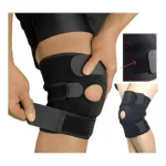 Joelheira Ortopédica Ajustável Compressão Com Orifício Preta Articulada Fitness Corrida Bike Academia Reforço Alívio Rec – JOELHEIRA ARTICULADA ABERTA