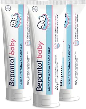 Kit 3 Cremes Pomadas de Assaduras Vit B5 com 100g cada, Total 300g – Bepantol Baby