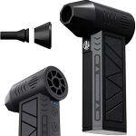 Mini Soprador de Ar para PC, Espanador Elétrico Portátil Sem Fio, Turbo Fan Recarregável USB-C de Alta Potência para Limpeza de Teclado, Computador e Carros