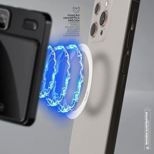 Gshield Aro Adesivo Metálico Anel Magnético Adaptador Universal Ultrafino para Carregamento sem Fio Compatível com MagSafe