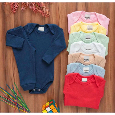 Kit 2 Peças Body e Calça Antialérgico Bebê Pagão Canelado Longo 100% Algodão