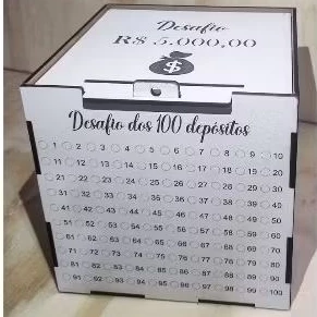Cofre Para Guardar Dinheiro Desafio: Junte R$5000/R$10000/R$20000