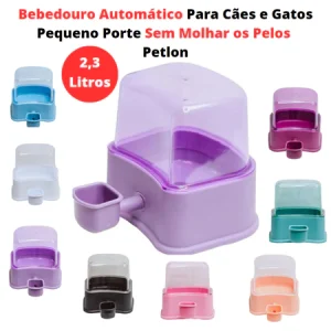 Bebedouro Automático Para Cães e Gatos Pequeno Porte Sem Molhar os Pelos 2,3 Litros Petlon