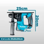 Martelete Rotativo Rompedor Makita HR140DZ à Bateria 12V 4900ipm Ponteira SDS Plus C/ Velocidade Variável Sem Bateria e Carregador Profissional