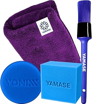 Kit Limpeza Automotiva Pano Toalha Flanela de Microfibra + Pincel Detalhamento + Aplicador de Espuma Vonixx