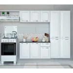 Armário de Cozinha Compacta Itatiaia Amanda Aço com Balcão 10 Portas 1 Gaveta