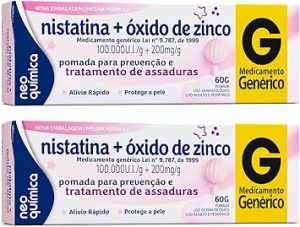 Kit 2 Pomada para Assaduras Nistatina, 60g, Cuidados no Dia a Dia, Adulto Unissex