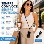 Cordão Corda Alça De Pescoço Para Celular Ajustável Universal Salva Celular Nylon Resistente Mosquetão Premium Transversal Tiracolo Crossbody Compatível Com Capinha Smartphone Chaveiro